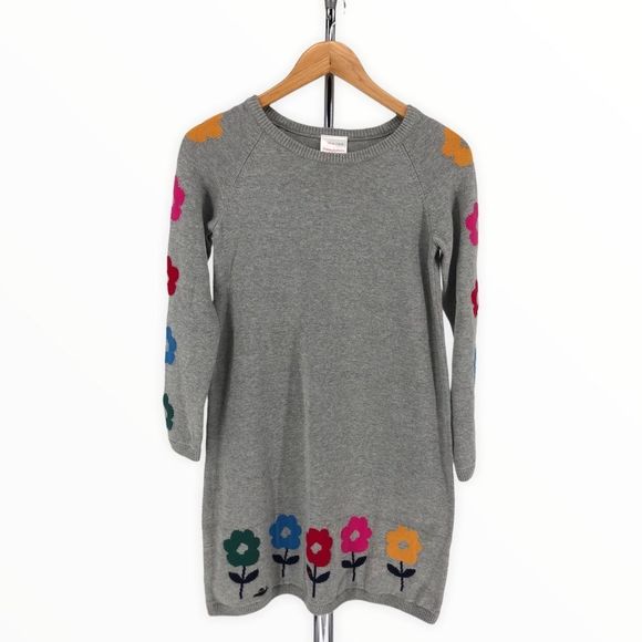 Hanna Andersson Girls Intarsia Pattern Grey Sweater Dress Cotton Girls 10 NWT - Picture 2 of 13